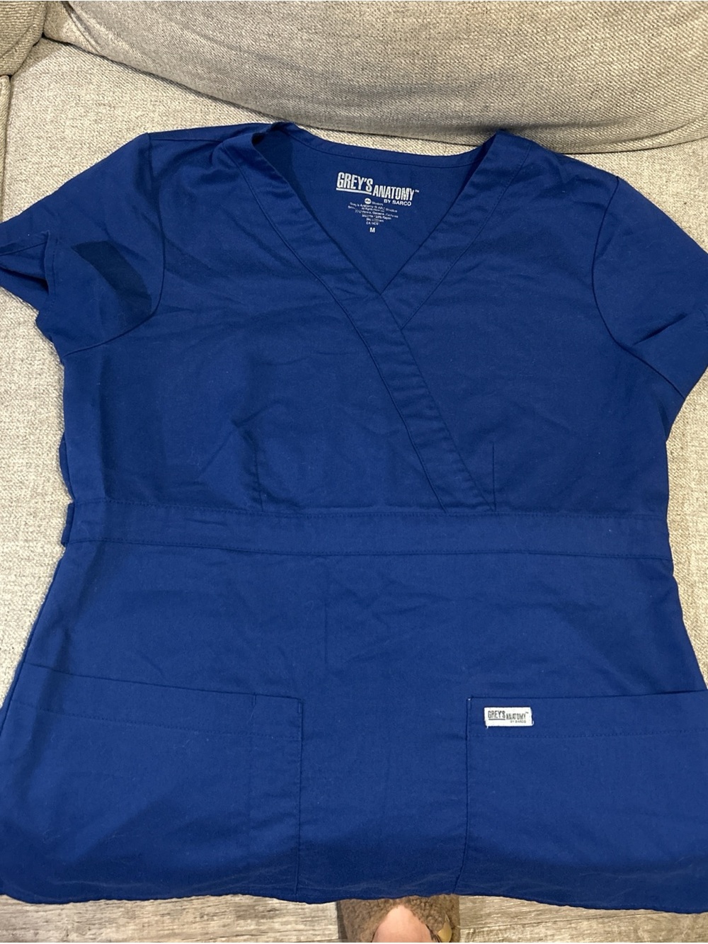 Grey's Anatomy Navy Blue Medical Scrub Top